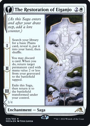 The Restoration of Eiganjo // Architect of Restoration (PRE-34S) - rare: (fandfc, enchantment) - Foil
