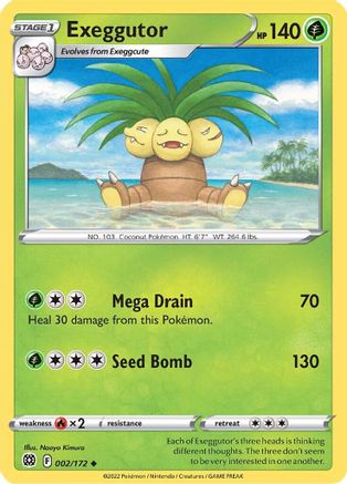 Exeggutor (002/172) - SBS  - Uncommon - Reverse Holofoil