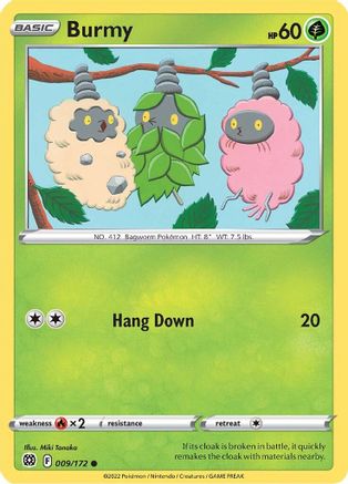 Burmy (009/172) - SBS  - Common - Reverse Holofoil