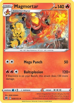 Magmortar (020/172) - SBS  - Rare - Reverse Holofoil