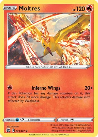 Moltres (021/172) - SBS  - Holo Rare - Reverse Holofoil