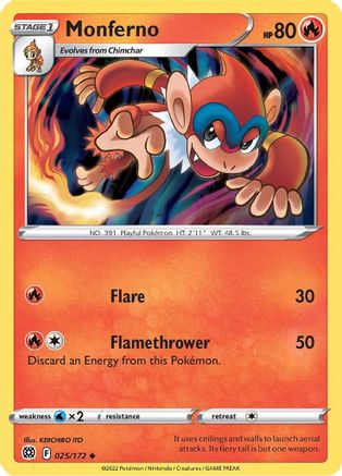 Monferno (025/172) - SBS  - Uncommon
