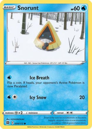 Snorunt (034/172) - SBS  - Common - Reverse Holofoil