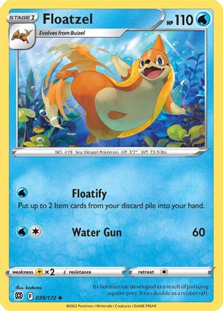 Floatzel (039/172) - SBS  - Uncommon - Reverse Holofoil
