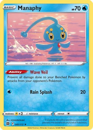 Manaphy (041/172) - SBS  - Rare - Reverse Holofoil