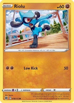 Riolu (078/172) - SBS  - Common - Reverse Holofoil
