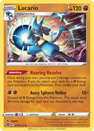 Lucario (079/172) - SBS  - Holo Rare - Reverse Holofoil