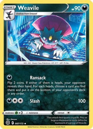 Weavile (087/172) - SBS  - Uncommon