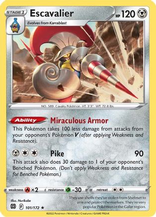 Escavalier (101/172) - SBS  - Rare - Reverse Holofoil