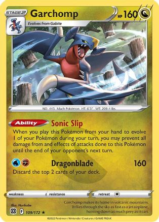 Garchomp (109/172) - SBS  - Holo Rare - Reverse Holofoil