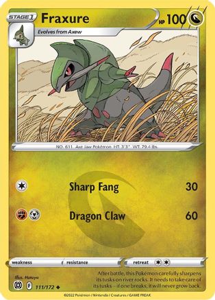 Fraxure (111/172) - SBS  - Uncommon - Reverse Holofoil