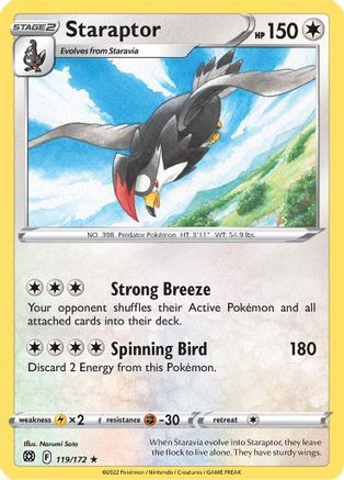 Staraptor (119/172) - SBS  - Rare - Reverse Holofoil