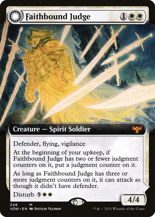 Faithbound Judge // Sinner's Judgment (VOW-348) - mythic: (Extended Art, Double Faced Transform) - Foil