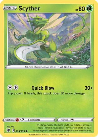 Scyther (005) (005/189) - SAR  - Common - Reverse Holofoil