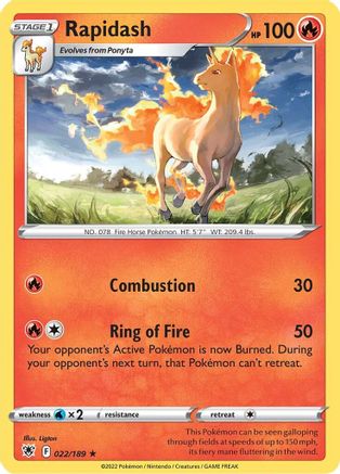 Rapidash (022/189) - SAR  - Rare - Reverse Holofoil