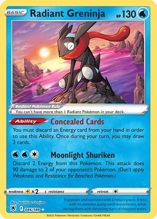 Radiant Greninja (046/189) - SAR  - Radiant Rare - Holofoil
