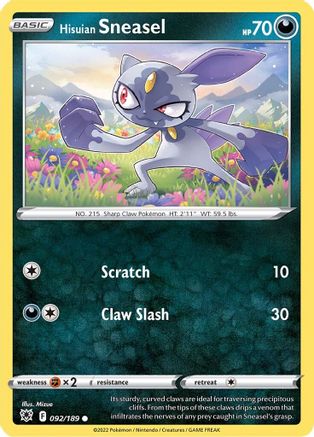 Hisuian Sneasel (092/189) - SAR  - Common - Reverse Holofoil