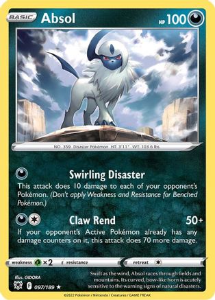 Absol (097/189) - SAR  - Holo Rare - Reverse Holofoil