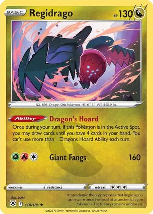 Regidrago (118/189) - SAR  - Rare - Reverse Holofoil