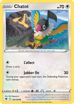 Chatot (129/189) - SAR  - Common - Reverse Holofoil