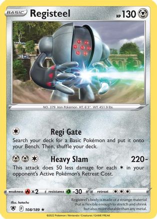 Registeel (108/189) - SAR  - Rare - Reverse Holofoil