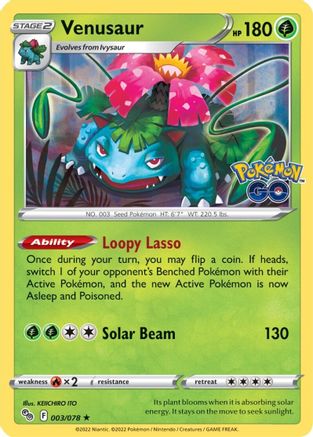 Venusaur (003/078) - PG  - Holo Rare - Reverse Holofoil
