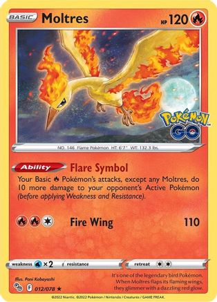 Moltres (012/078) - PG  - Holo Rare - Holofoil