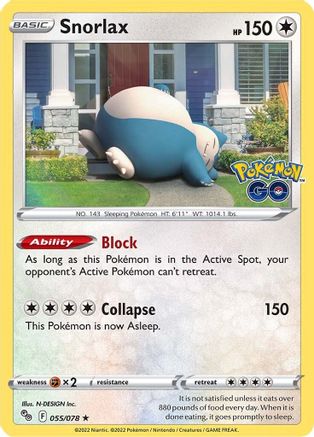 Snorlax (055/078) - PG  - Holo Rare - Holofoil