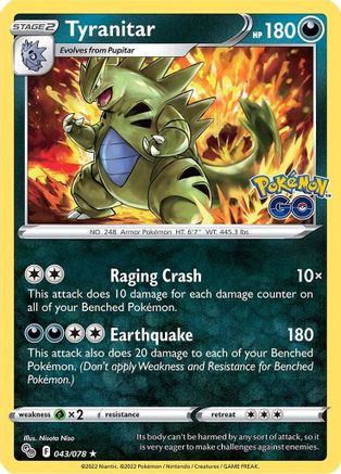 Tyranitar (043/078) - PG  - Holo Rare - Holofoil