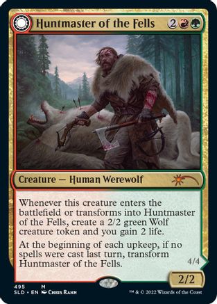 Huntmaster of the Fells // Ravager of the Fells (SLD-495) - mythic: (Double Faced Transform) - Foil