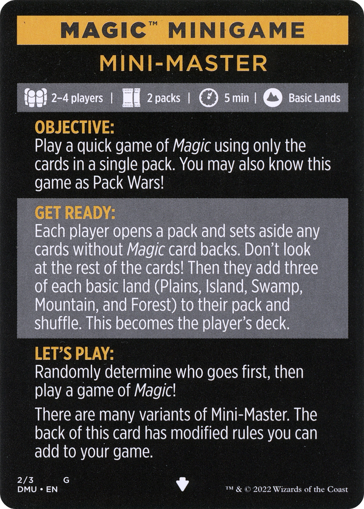 Mini-Master // Mini-Master (cont'd) (MDMU-002) - common