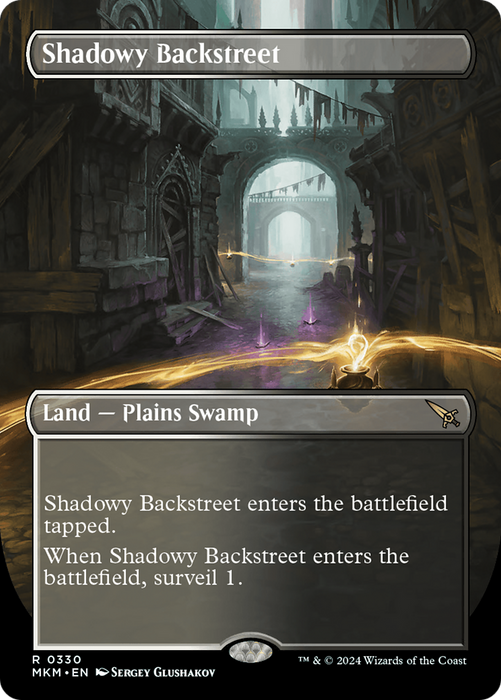 Shadowy Backstreet (MKM-330) - rare (Borderless) - Foil
