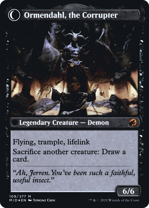 Jerren, Corrupted Bishop // Ormendahl, the Corrupter (PRE-109S) - mythic: (Double Faced Transform) - Foil