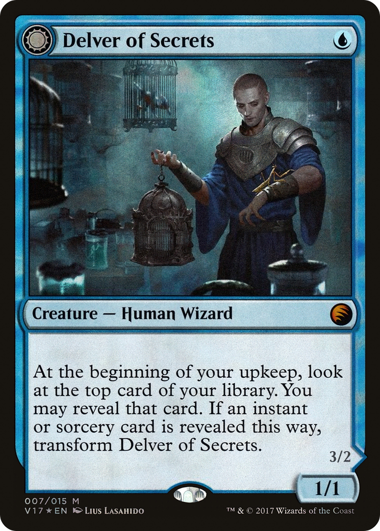 Delver of Secrets // Insectile Aberration (V17-007) - mythic: (Double Faced Transform) - Foil