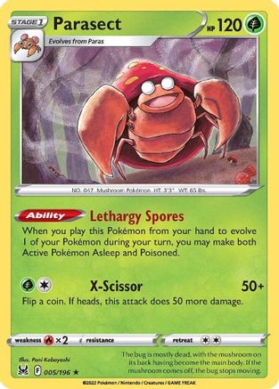 Parasect (005/196) - SLO  - Rare - Reverse Holofoil