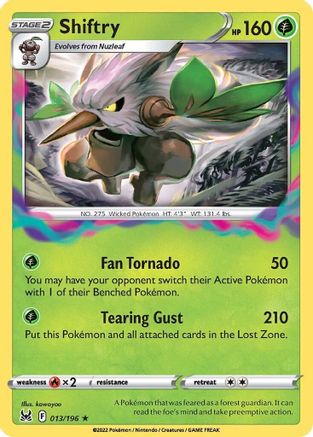 Shiftry (013/196) - SLO  - Holo Rare - Reverse Holofoil