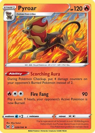Pyroar (029/196) - SLO  - Holo Rare - Holofoil