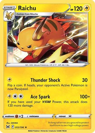 Raichu (053/196) - SLO  - Rare - Reverse Holofoil