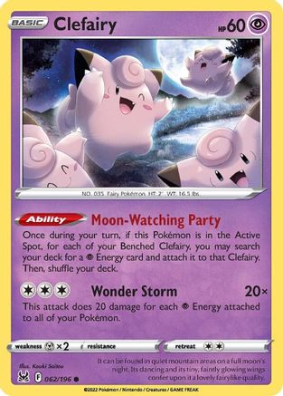 Clefairy (062/196) - SLO  - Common - Reverse Holofoil