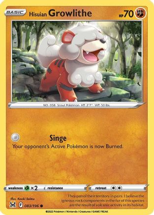 Hisuian Growlithe (083/196) - SLO  - Common