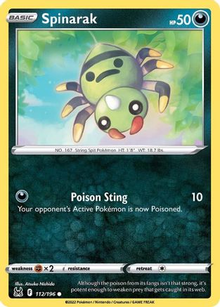 Spinarak (112/196) - SLO  - Common - Reverse Holofoil