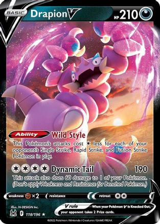 Drapion V (118/196) - SLO  - Ultra Rare - Holofoil