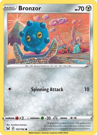 Bronzor (125/196) - SLO  - Common - Reverse Holofoil