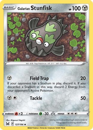 Galarian Stunfisk (127/196) - SLO  - Uncommon - Reverse Holofoil