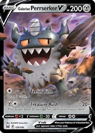Galarian Perrserker V (129/196) - SLO  - Ultra Rare - Holofoil