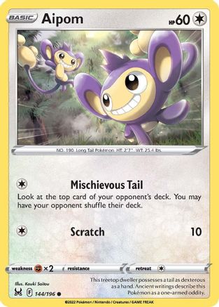 Aipom (144/196) - SLO  - Common - Reverse Holofoil