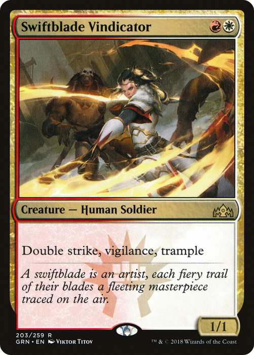 Swiftblade Vindicator (GRN-203) - rare - Foil