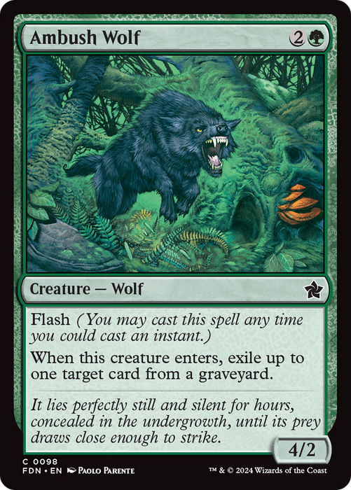 Ambush Wolf (FDN-098) - common - Foil