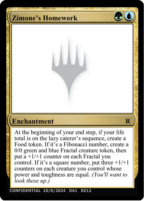 Zimone's Homework (UNK-RZ12B) - rare