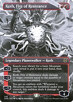 Koth, Fire of Resistance (ONE-338) - rare: (Showcase) (Borderless) - Foil